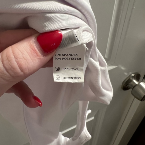NWOT White bodysuit with snap closure - Picture 2 of 4